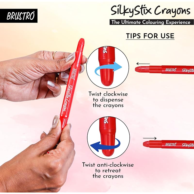 BRUSTRO SilkyStix Crayons - Set of 24 Crayon Set | Vibrant & Playful Colors, Eco-Friendly, Water Soluble,Ideal for Blend 1 count (Pack of 24)
BRUSTRO SilkyStix Crayons - Set of 24 Crayon Set | Vibrant & Playful Colors, Eco-Friendly, Water Soluble,Ideal for Blend 1 count (Pack of 24)