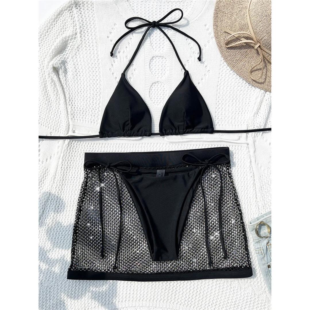 3PCS With Hollow Out Skirt Halter Bikini Female Swimsuit Women Swimwear Three-pieces Bikini set Bather Bathing Suit Swim L чорний
3PCS With Hollow Out Skirt Halter Bikini Female Swimsuit Women Swimwear Three-pieces Bikini set Bather Bathing Suit Swim L чорний