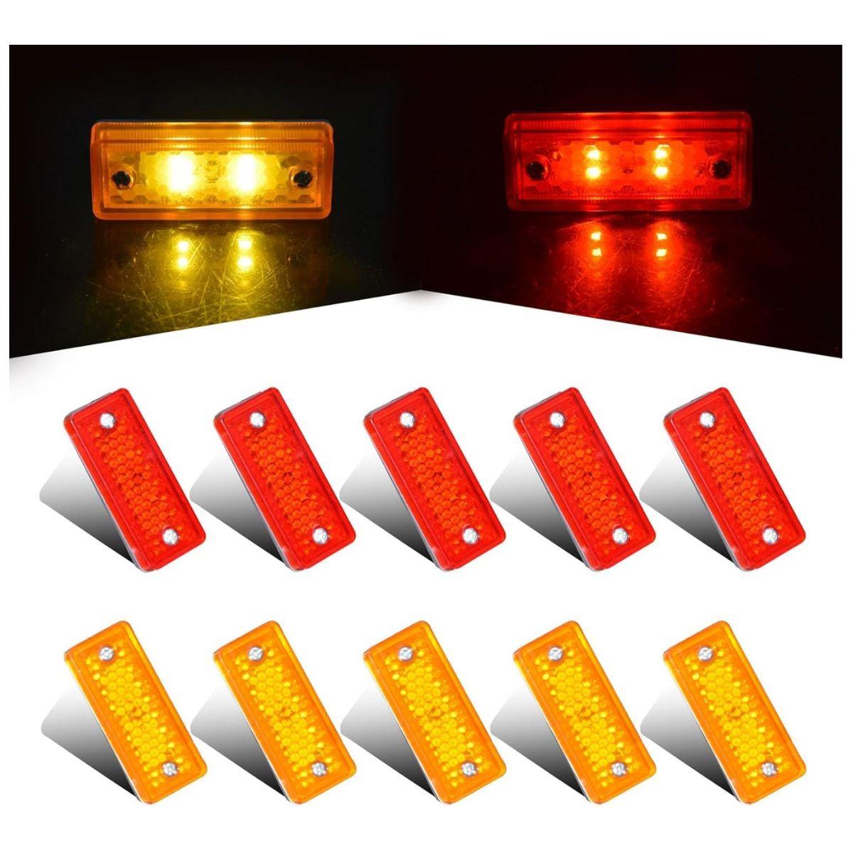 APSMOTIV 10 Pcs of 3 Inch Marker Light 4 LED Rectangle Trailer Side Lamp Clearance Led Marker Lights for Truck Trailer Lorry 12v (Red/Amber) червоний/бурштин
APSMOTIV 10 Pcs of 3 Inch Marker Light 4 LED Rectangle Trailer Side Lamp Clearance Led Marker Lights for Truck Trailer Lorry 12v (Red/Amber) червоний/бурштин