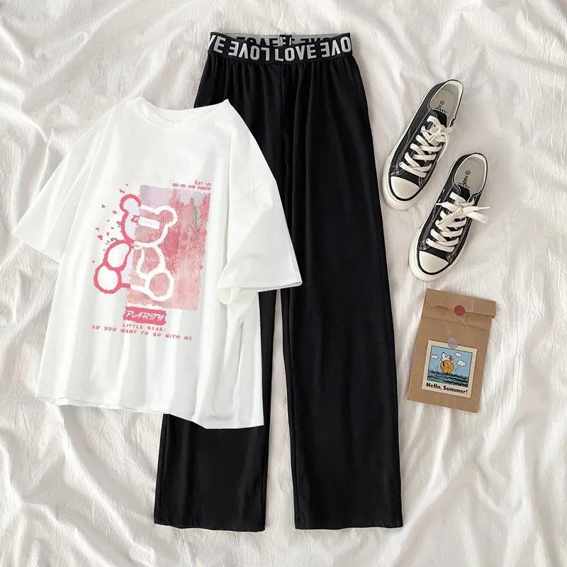 Летняя одежда для девочек Комплекты с принтом Детская футболка с коротким рукавом + длинные брюки
Летняя одежда для девочек Комплекты с принтом Детская футболка с коротким рукавом + длинные брюки