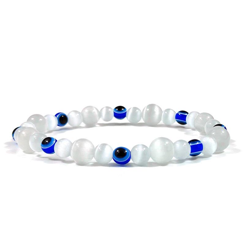 Cat s Eye Evil Eye Bead Bracelet, Versatile Single-Loop Bangle Jewelry 6+8mm-19cm
Cat s Eye Evil Eye Bead Bracelet, Versatile Single-Loop Bangle Jewelry 6+8mm-19cm
