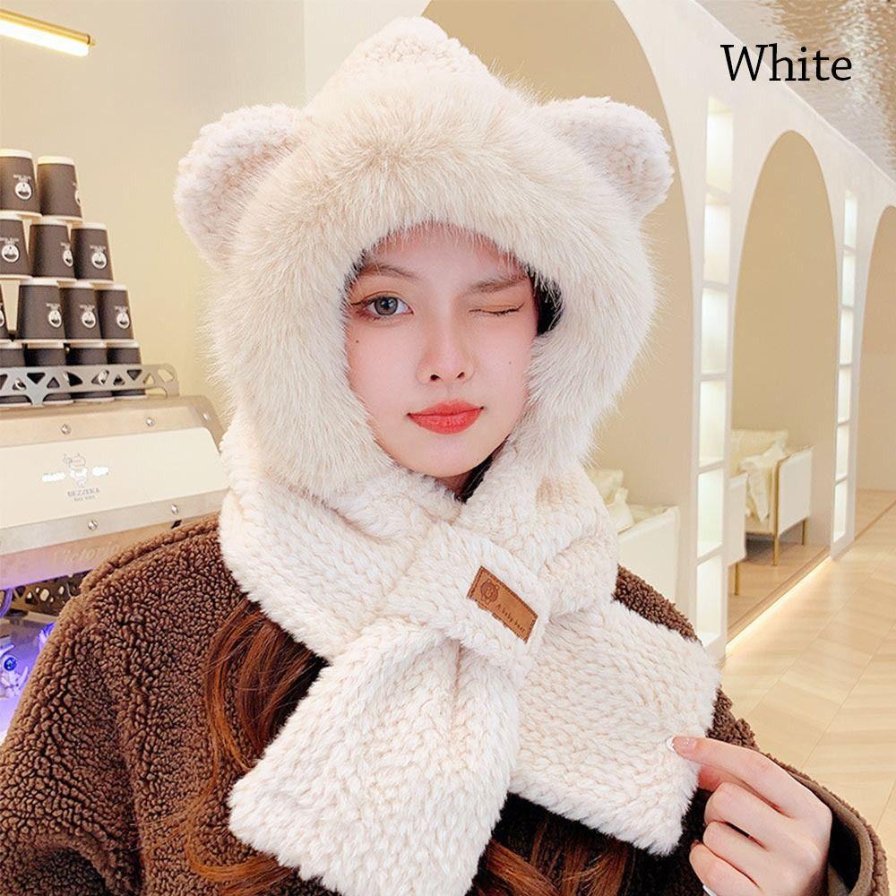 Plush Beanie Hat Scarf Windproof Neck Warmer Winter Ear Protection Cap Outdoor білий
Plush Beanie Hat Scarf Windproof Neck Warmer Winter Ear Protection Cap Outdoor білий
