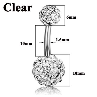 1PC 316l Surgical Steel Assorted Colors Navel Ring Double Epoxy Crystal Balls Belly Button Ring Navel Piercing Body Jewelry 14g чистий
1PC 316l Surgical Steel Assorted Colors Navel Ring Double Epoxy Crystal Balls Belly Button Ring Navel Piercing Body Jewelry 14g чистий