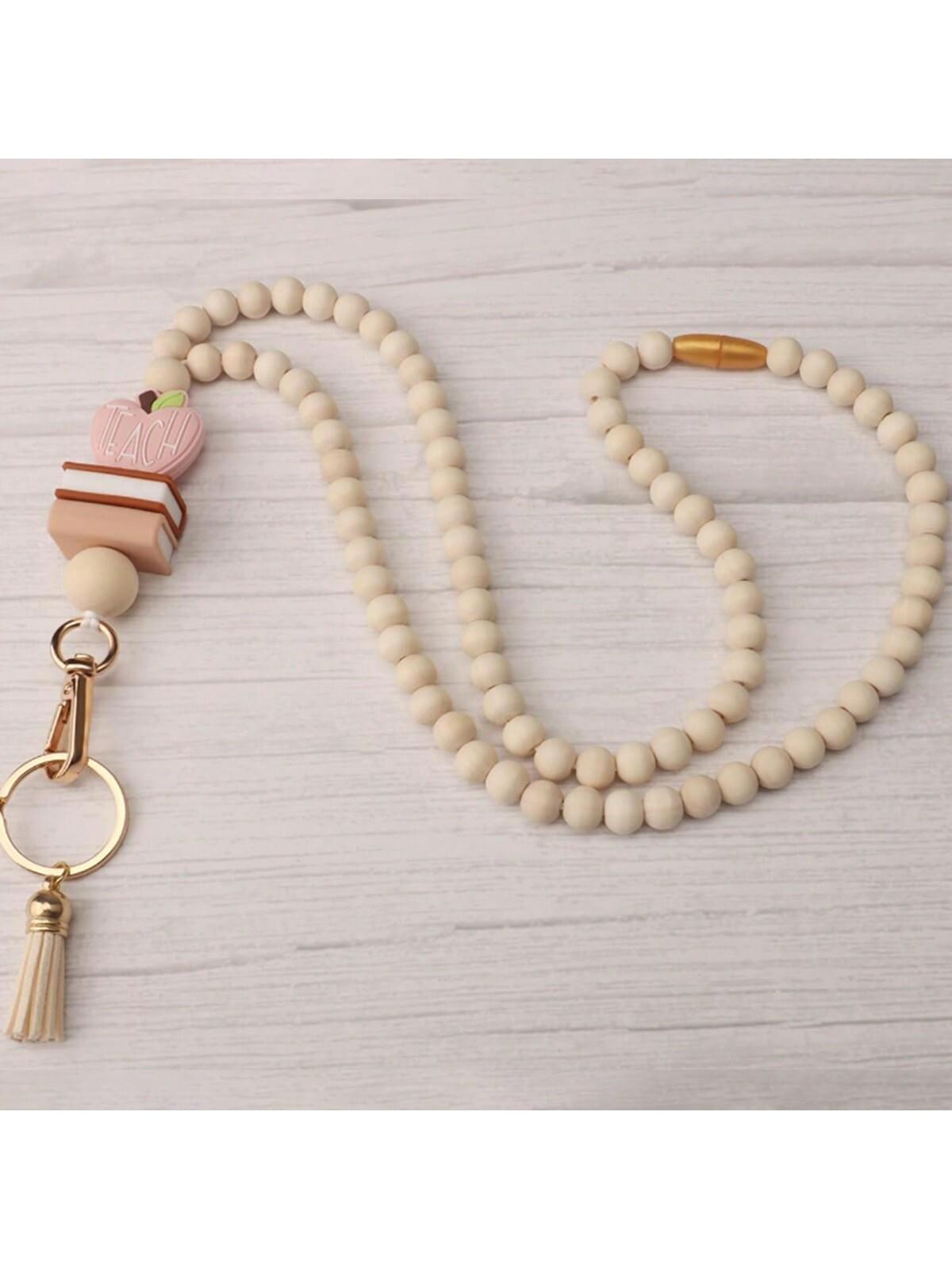 Silicone Bead Lanyard With ID Card Holder Keychain Teacher Gift Book Flower Charm Pink різнокольоровий
Silicone Bead Lanyard With ID Card Holder Keychain Teacher Gift Book Flower Charm Pink різнокольоровий