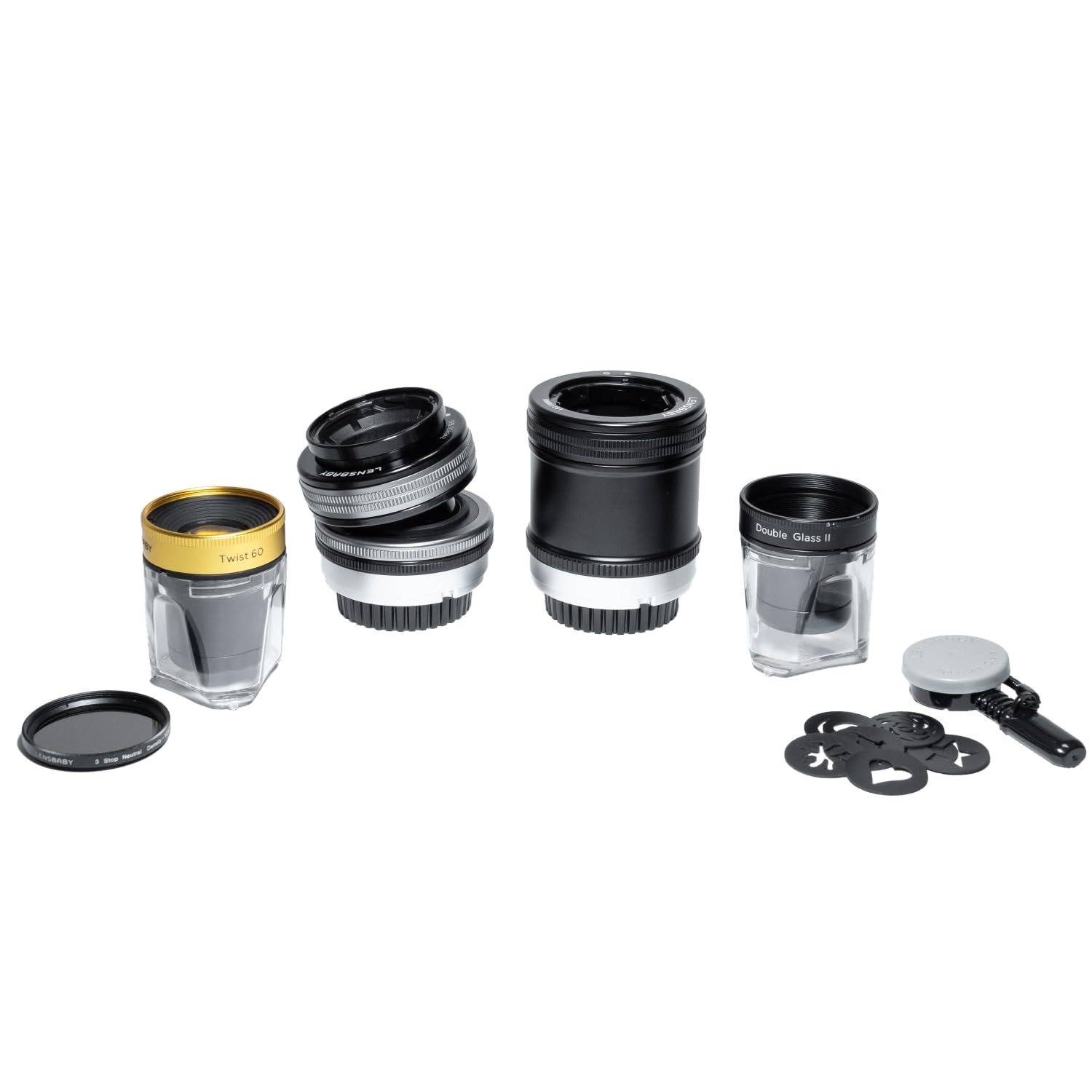 Lensbaby Single Focus Lens Twist 60 Double Glass II Optic Swap Kit for Fujifilm X 2 types of lens barrels x 2 optics Compatible with Lensbaby Optic
Lensbaby Single Focus Lens Twist 60 Double Glass II Optic Swap Kit for Fujifilm X 2 types of lens barrels x 2 optics Compatible with Lensbaby Optic