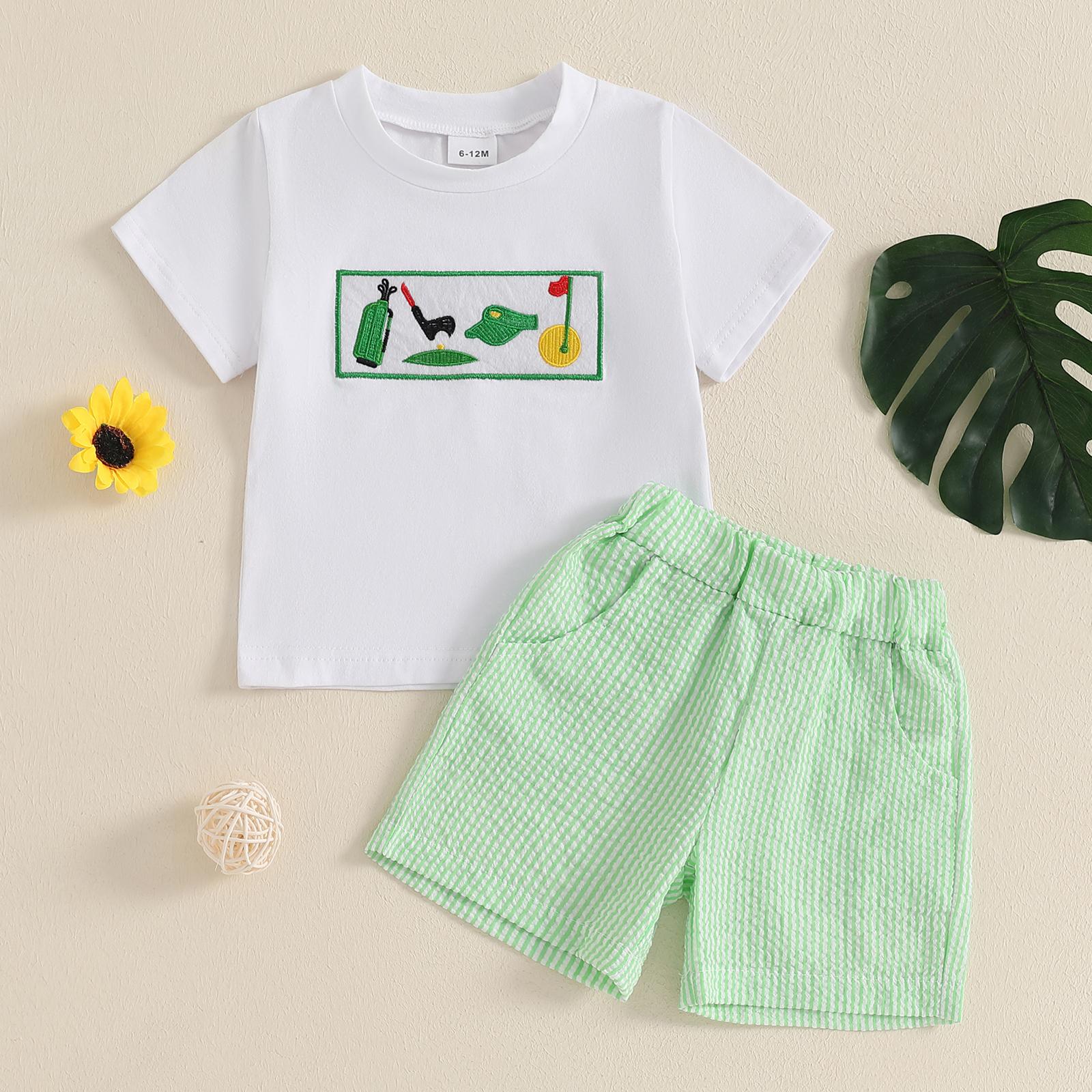 Toddler Boys Shorts Set Golf Embroidered Short Sleeve Round Neck Tops Elastic Waistband Plaid Shorts 3-4 Years білий
Toddler Boys Shorts Set Golf Embroidered Short Sleeve Round Neck Tops Elastic Waistband Plaid Shorts 3-4 Years білий