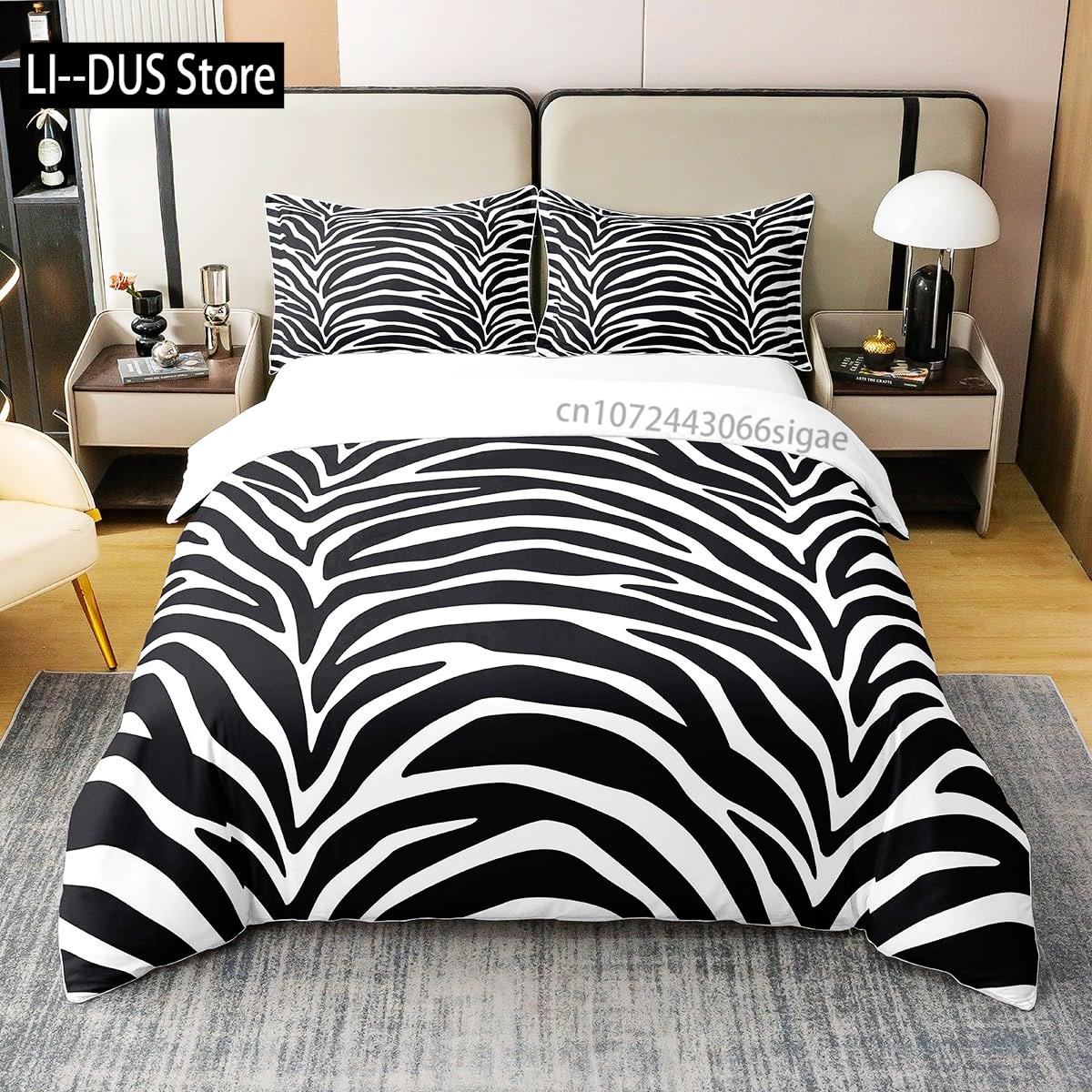 Zebra Print Bedding Set Striped Zebra Animal Print Decorative Quilted 3 Piece Comforter Cover with 2 Pillow Shams King Size 180*220cm 3pcs
Zebra Print Bedding Set Striped Zebra Animal Print Decorative Quilted 3 Piece Comforter Cover with 2 Pillow Shams King Size 180*220cm 3pcs