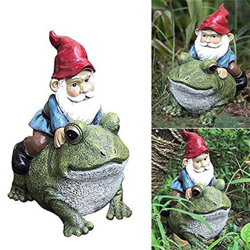 Outdoor Cute Cartoon Craft Dwarf Figurines Gnome Statue Resin Sitting on Frog Gnome Sculpture
Outdoor Cute Cartoon Craft Dwarf Figurines Gnome Statue Resin Sitting on Frog Gnome Sculpture