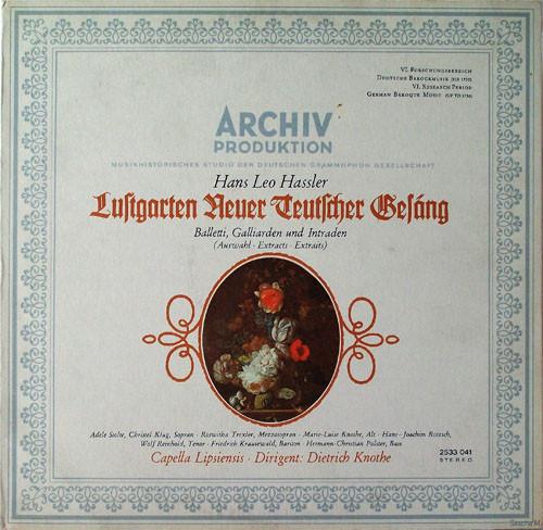 LP Record HANS LEO HABLER - Lustgarten Neuer Teutscher Gesäng ( 2533041 ARCHIV PRODUKTI 1970 Germany Obi Classical Used
LP Record HANS LEO HABLER - Lustgarten Neuer Teutscher Gesäng ( 2533041 ARCHIV PRODUKTI 1970 Germany Obi Classical Used