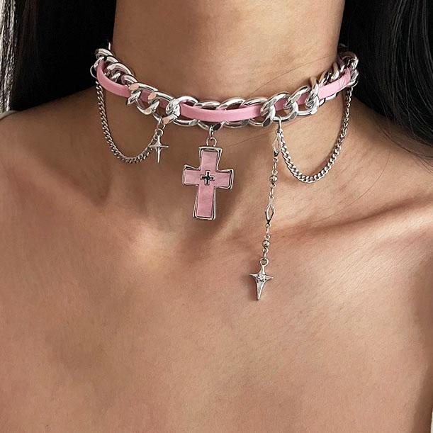 Y2k Colorful Cross Pendants Leather Necklace for Women Men Hip Hop Rope Chain Wrap Chokers Fashion Girls Zircon New Accessories
Y2k Colorful Cross Pendants Leather Necklace for Women Men Hip Hop Rope Chain Wrap Chokers Fashion Girls Zircon New Accessories