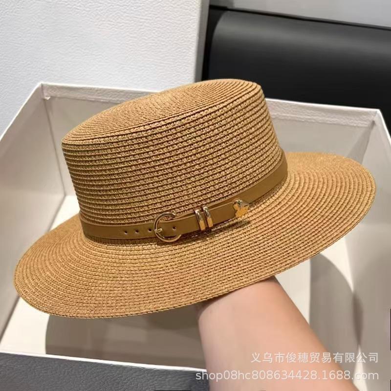 Fresh love belt buckle flat top straw hat elegant retro big eaves vacation beach sunshade sunscreen hat One size fits all
Fresh love belt buckle flat top straw hat elegant retro big eaves vacation beach sunshade sunscreen hat One size fits all