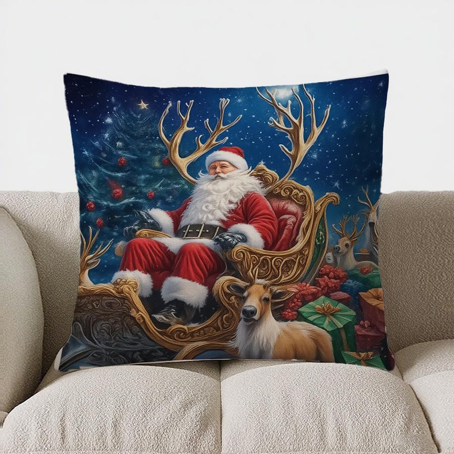 Home Decor Santa Sleigh & Reindeer Christmas Decor Pillow Pattern Cushion Cover Suitable For Sofa Bedroom Car Pillow Cover 40x40cm
Home Decor Santa Sleigh & Reindeer Christmas Decor Pillow Pattern Cushion Cover Suitable For Sofa Bedroom Car Pillow Cover 40x40cm