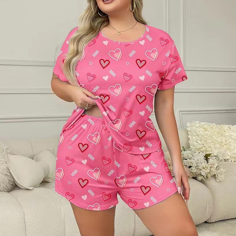 Розовое сердце Принт Плюс-размер Женская Пижама Пижамный Комплект Ночные Рубашки Футболка с Коротким Рукавом и Шорты Ночная Одежда Гладкая 5XL розы красного
Розовое сердце Принт Плюс-размер Женская Пижама Пижамный Комплект Ночные Рубашки Футболка с Коротким Рукавом и Шорты Ночная Одежда Гладкая 5XL розы красного