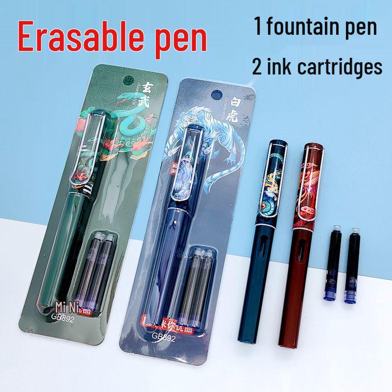Crystal Blue Erasable Fountain Pen with 2 Ink Cartridges and Correct Posture Design for Students 1 Fountain Pen, 2 Ink Cartridges
Crystal Blue Erasable Fountain Pen with 2 Ink Cartridges and Correct Posture Design for Students 1 Fountain Pen, 2 Ink Cartridges