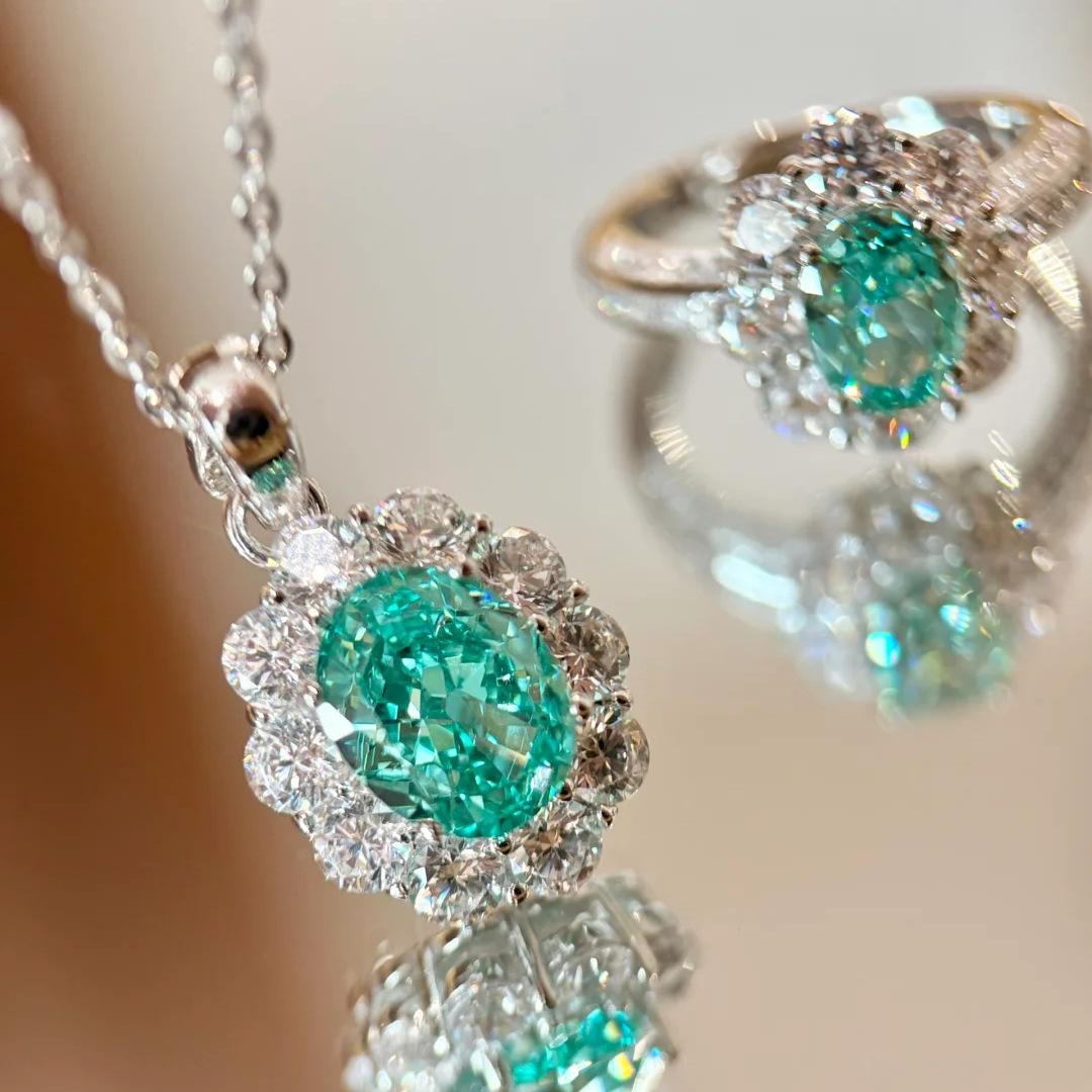 Romantic Atmosphere Mint Pendant Necklace Light Luxury Fashion Tanzanian Blue Ring Colored Treasure Set Women 2026 45CM
Romantic Atmosphere Mint Pendant Necklace Light Luxury Fashion Tanzanian Blue Ring Colored Treasure Set Women 2026 45CM