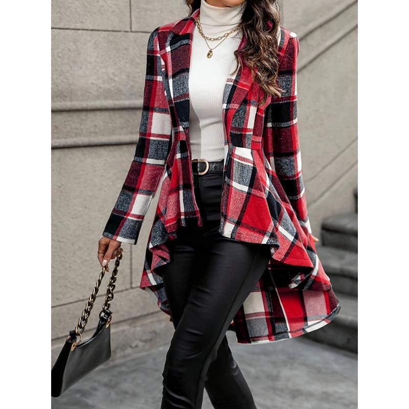 Elegant High-Low Plaid Button-Front Jacket with Flare Sleeves (2025) XXL красный
Elegant High-Low Plaid Button-Front Jacket with Flare Sleeves (2025) XXL красный