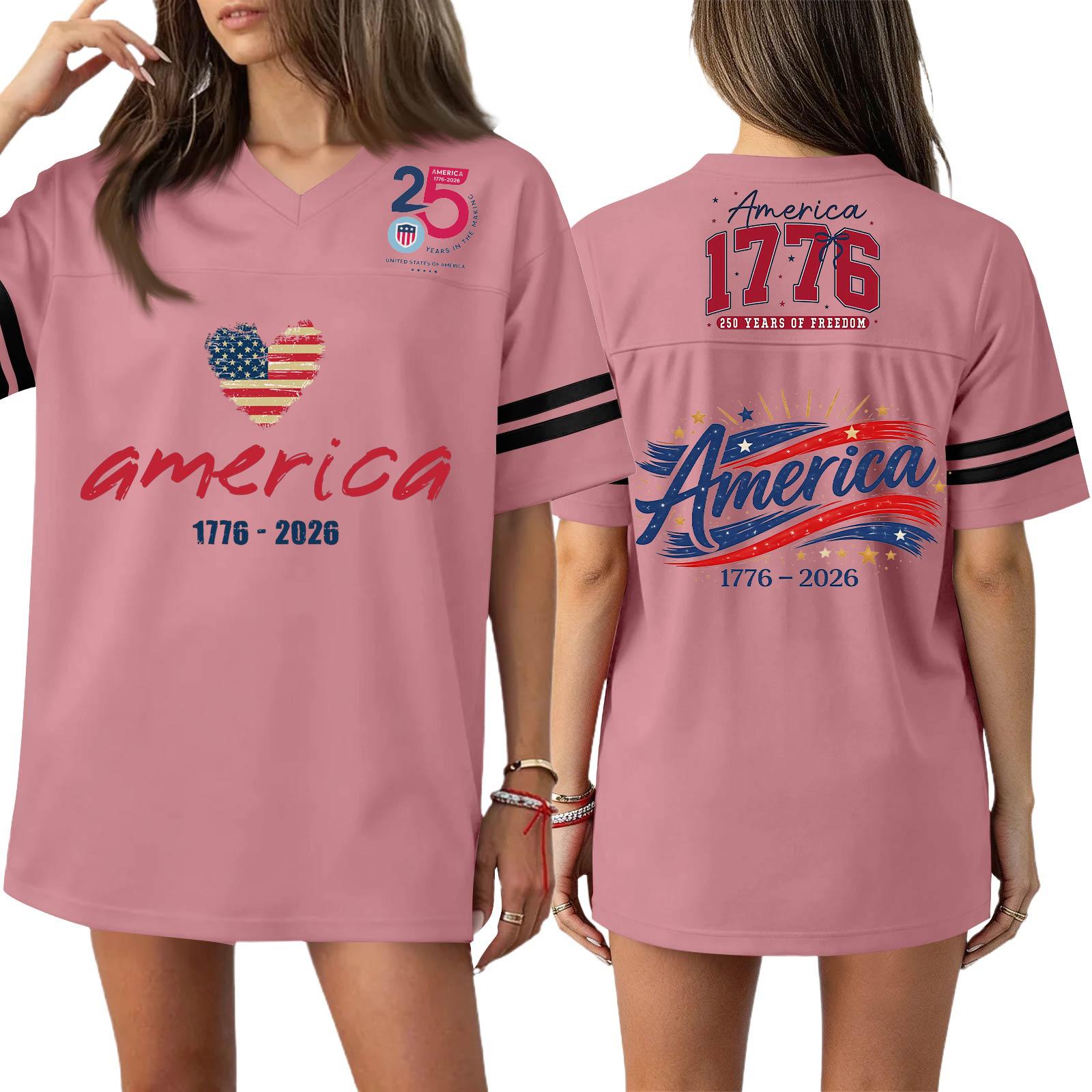 Women’s Short Sleeve V Neck Loose Fit T Shirt Dress with America 1776 Print and Striped Sleeve for Casual Wear XS розовый
Women’s Short Sleeve V Neck Loose Fit T Shirt Dress with America 1776 Print and Striped Sleeve for Casual Wear XS розовый
