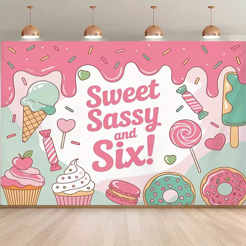 2D 6th Birthday Sweet Treat Background Cloth, Pink Ice Cream Party Backdrop 47.2x31.5inch/120*80cm
2D 6th Birthday Sweet Treat Background Cloth, Pink Ice Cream Party Backdrop 47.2x31.5inch/120*80cm