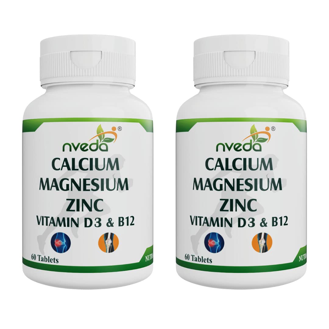 Nveda Calcium Supplement 1000 mg with Vitamin D3 Magnesium Zinc K2 B12 for Bone Joint & Immunity Support Pack of 2X 60 Tablets
Nveda Calcium Supplement 1000 mg with Vitamin D3 Magnesium Zinc K2 B12 for Bone Joint & Immunity Support Pack of 2X 60 Tablets