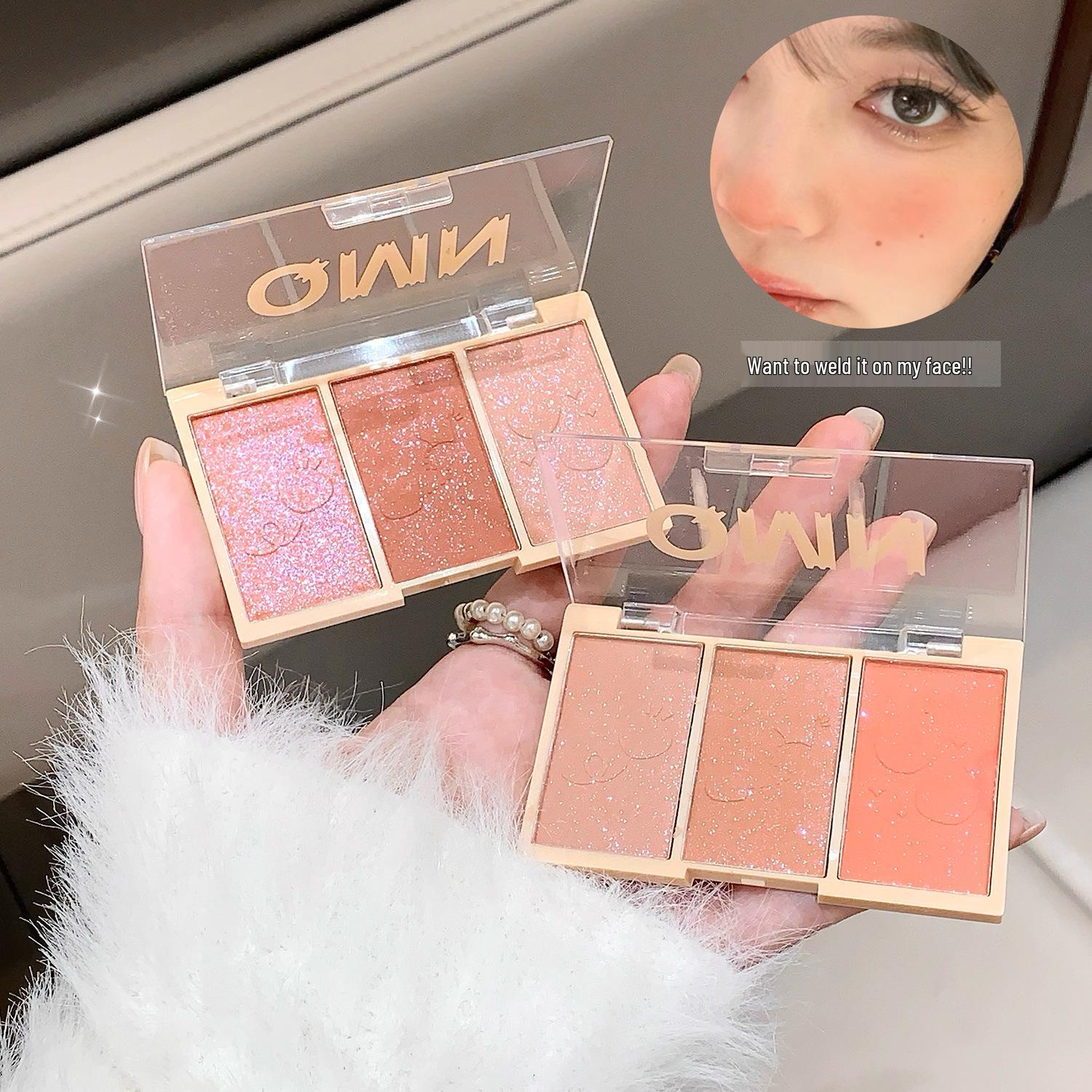 QMN Galaxy Blush Palette: 3-Color Natural Nude, Milk Tea, Orange Rouge, Waterproof & Sweatproof.
QMN Galaxy Blush Palette: 3-Color Natural Nude, Milk Tea, Orange Rouge, Waterproof & Sweatproof.