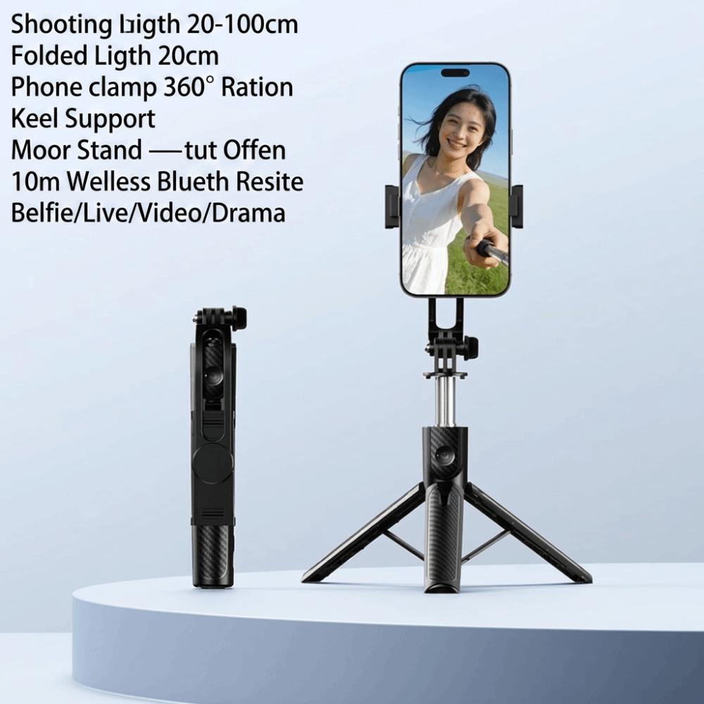 360° Rotation Bluetooth Selfie Stick Telescopic Design Anti-Shake Phone Stand Mini Portable Travel Handheld Tripod
360° Rotation Bluetooth Selfie Stick Telescopic Design Anti-Shake Phone Stand Mini Portable Travel Handheld Tripod