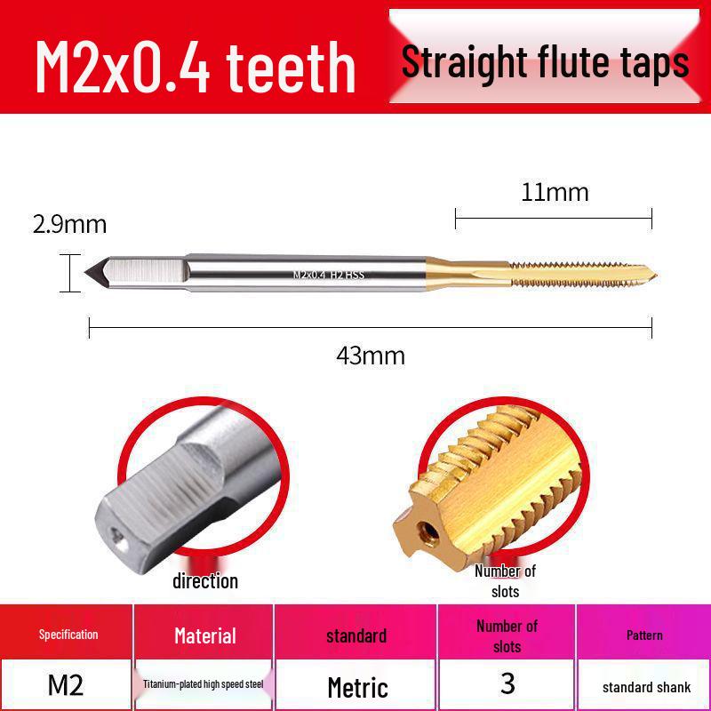 Spiral Titanium-Plated Stainless Steel Machine Tap Drill for M3-M12
Spiral Titanium-Plated Stainless Steel Machine Tap Drill for M3-M12