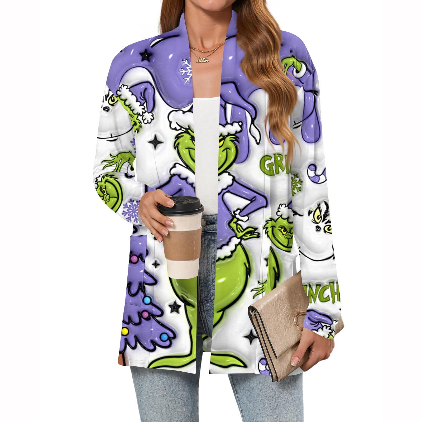 Женский рождественский кардиган с принтом, легкий, с длинными рукавами, повседневный, свободного кроя, тонкий, с карманами, куртка-кардиган XXXL фиолетовый
Женский рождественский кардиган с принтом, легкий, с длинными рукавами, повседневный, свободного кроя, тонкий, с карманами, куртка-кардиган XXXL фиолетовый