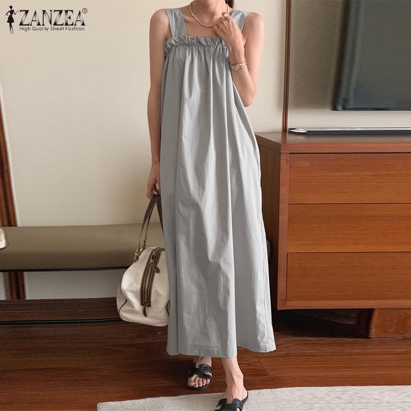 ZANZEA Женское повседневное летнее длинное платье без рукавов с квадратным воротником
ZANZEA Женское повседневное летнее длинное платье без рукавов с квадратным воротником