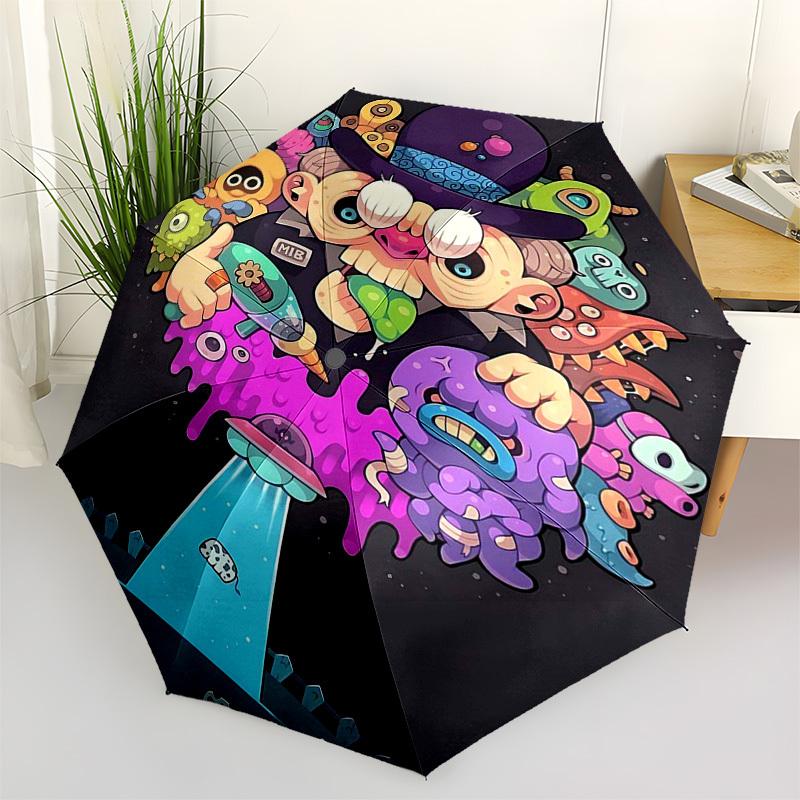 1pc Alien Invasion Automatic Opening/Closing Outdoor Umbrella with MIB Agent Design - Portable 3-Fold Folding Umbrella with 8-Rib Iron Frame, Per
1pc Alien Invasion Automatic Opening/Closing Outdoor Umbrella with MIB Agent Design - Portable 3-Fold Folding Umbrella with 8-Rib Iron Frame, Per