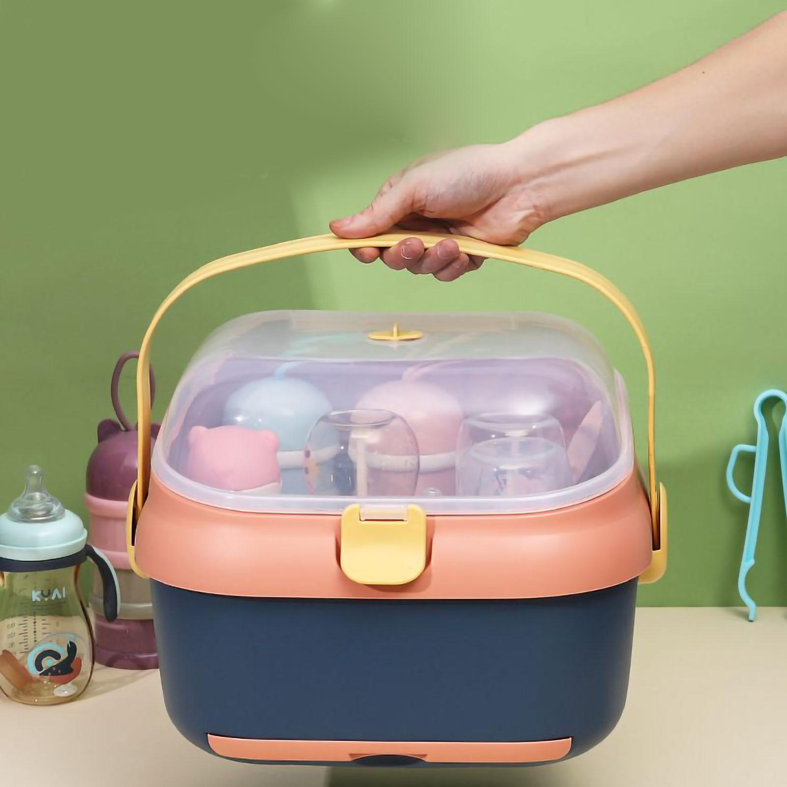 Baby Bottle Drying Rack Nursing Bottle Storage Box Container with Swivel Vent Dust Cover Drain Tray синий
Baby Bottle Drying Rack Nursing Bottle Storage Box Container with Swivel Vent Dust Cover Drain Tray синий