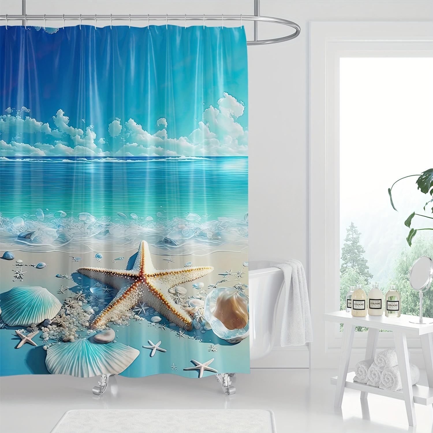 1Pc, Ocean Theme Shower Curtain, Starfish And Seashells Digital Print, Beach Bathroom Decor, Machine Washable Waterproof Fabric W60H190(CM)-1 Pcs
1Pc, Ocean Theme Shower Curtain, Starfish And Seashells Digital Print, Beach Bathroom Decor, Machine Washable Waterproof Fabric W60H190(CM)-1 Pcs