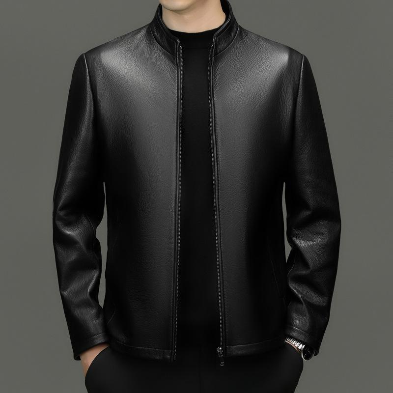 Осень и зима новая мужская кожаная куртка из первого слоя козьей кожи, повседневная кожаная куртка со стойкой, модная 58 чёрный
Осень и зима новая мужская кожаная куртка из первого слоя козьей кожи, повседневная кожаная куртка со стойкой, модная 58 чёрный