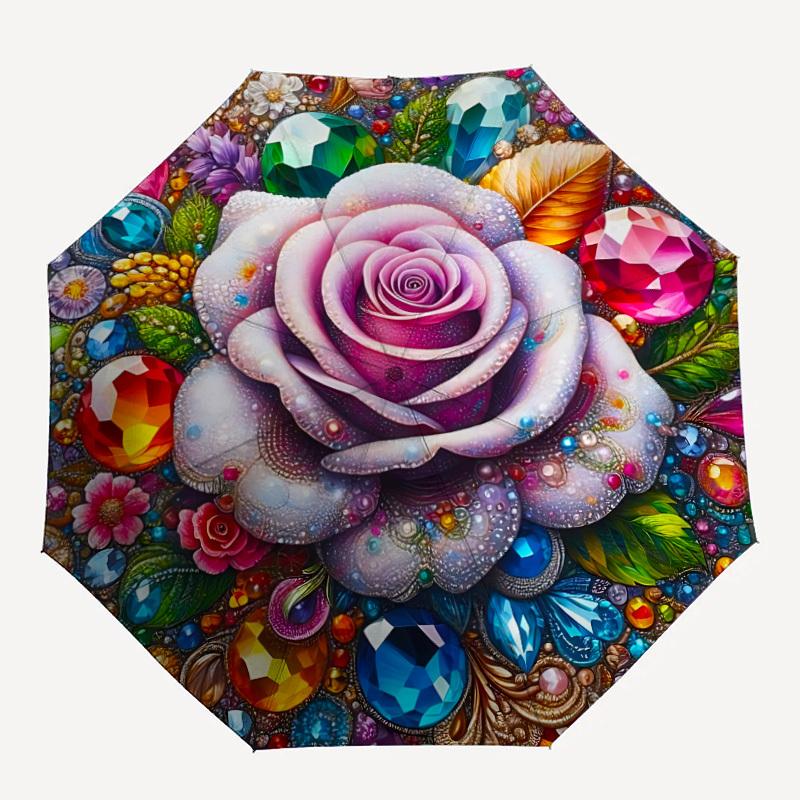 1pc Rose Gemstone Decor Folding Umbrella | Elegant Design, Fashionable Accessory, Durable Construction, Sturdy Ribs yy251107003
1pc Rose Gemstone Decor Folding Umbrella | Elegant Design, Fashionable Accessory, Durable Construction, Sturdy Ribs yy251107003