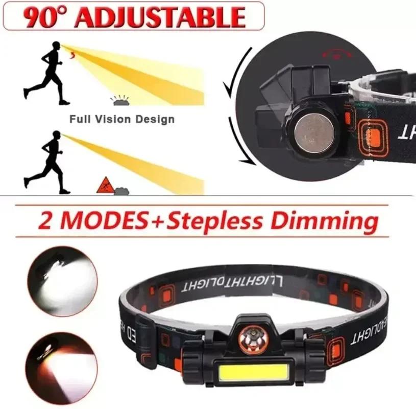 USB Rechargeable COB LED Headlamp Strong Magnetic Powerful Headlight Super Bright Waterproof Head Torch for Outdoor Fishing
USB Rechargeable COB LED Headlamp Strong Magnetic Powerful Headlight Super Bright Waterproof Head Torch for Outdoor Fishing