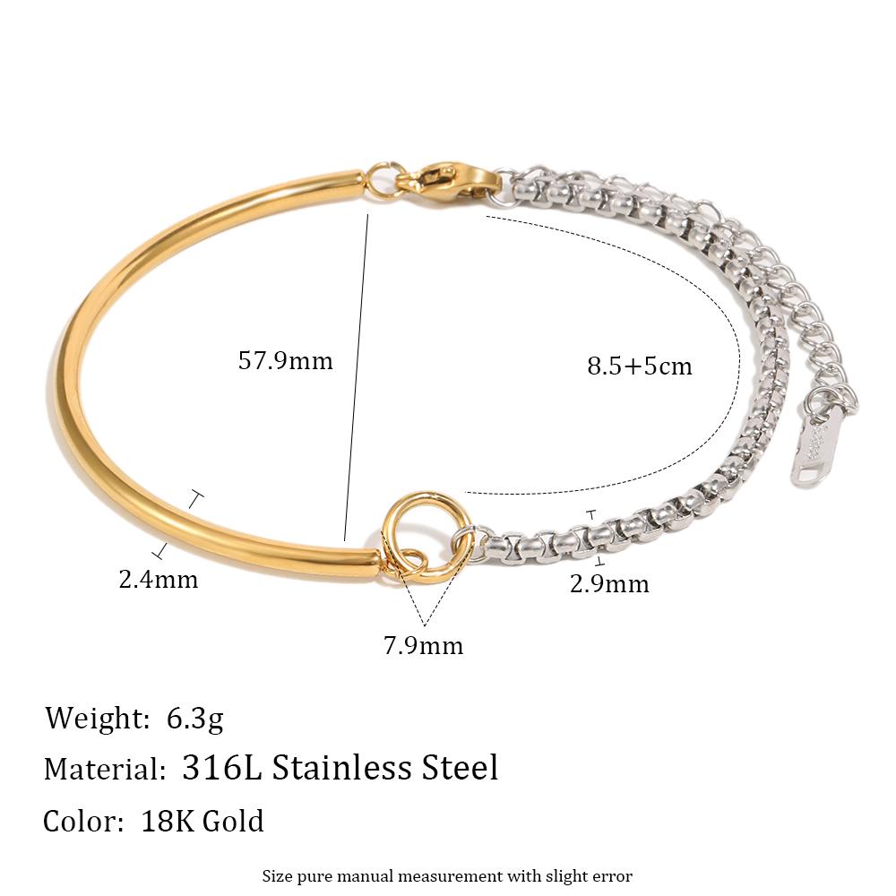 MamacitaSlay 316L Stainless Steel Mixed Color Asymmetric Bracelet 18K Gold Plated Waterproof Wrist Jewelry Women s Bracelet Gift
MamacitaSlay 316L Stainless Steel Mixed Color Asymmetric Bracelet 18K Gold Plated Waterproof Wrist Jewelry Women s Bracelet Gift