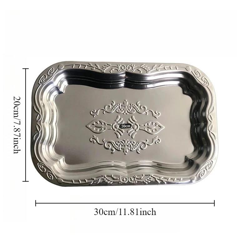 1PC Stainless Steel Rectangular Tray Vintage Embossed Metal Fruit Serving Platter for Nuts Cakes Desserts Decorative Display
1PC Stainless Steel Rectangular Tray Vintage Embossed Metal Fruit Serving Platter for Nuts Cakes Desserts Decorative Display