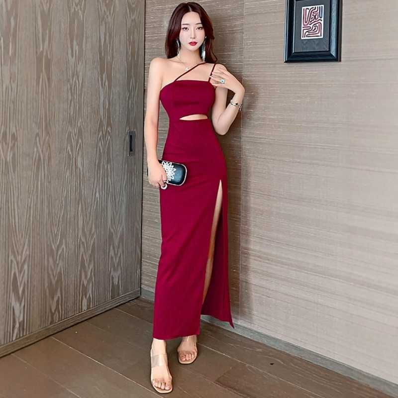 New slit sexy dress low cut high sense slanted shoulder suspender long dress evening dress design sense niche XL бордовий
New slit sexy dress low cut high sense slanted shoulder suspender long dress evening dress design sense niche XL бордовий