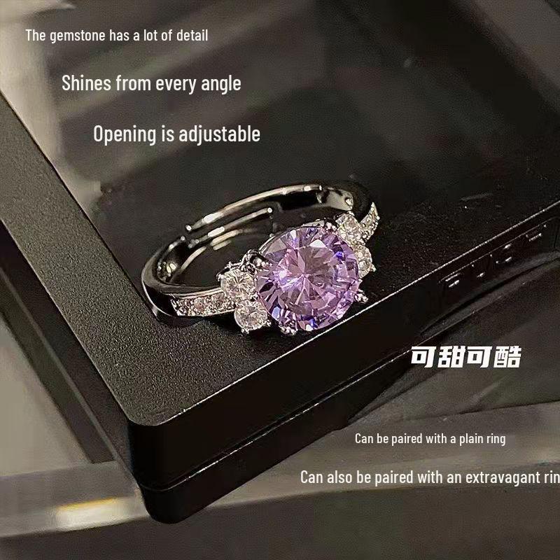 Charlie Sue Purple Diamond Wedding Ring: Elegant 925 Sterling Silver Index Finger Band Purple diamond ring
Charlie Sue Purple Diamond Wedding Ring: Elegant 925 Sterling Silver Index Finger Band Purple diamond ring