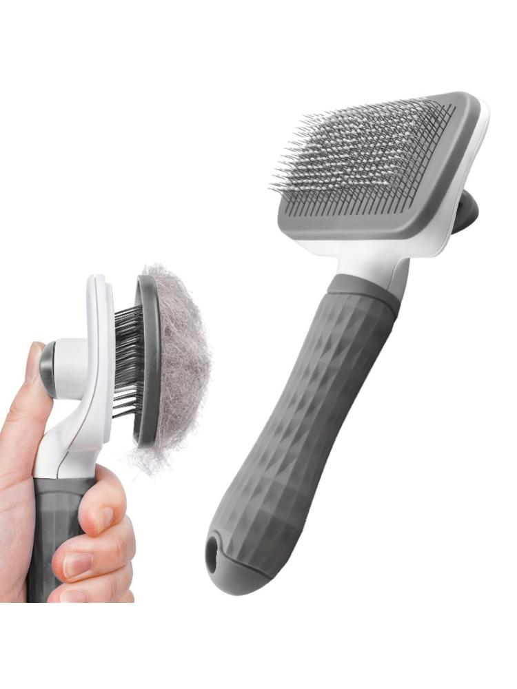 1pc Easy-Clean Pet Grooming Brush for Dogs & Cats - Gentle Deshedding Massage Comb with One-Click Hair Removal, Plastic Handle
1pc Easy-Clean Pet Grooming Brush for Dogs & Cats - Gentle Deshedding Massage Comb with One-Click Hair Removal, Plastic Handle