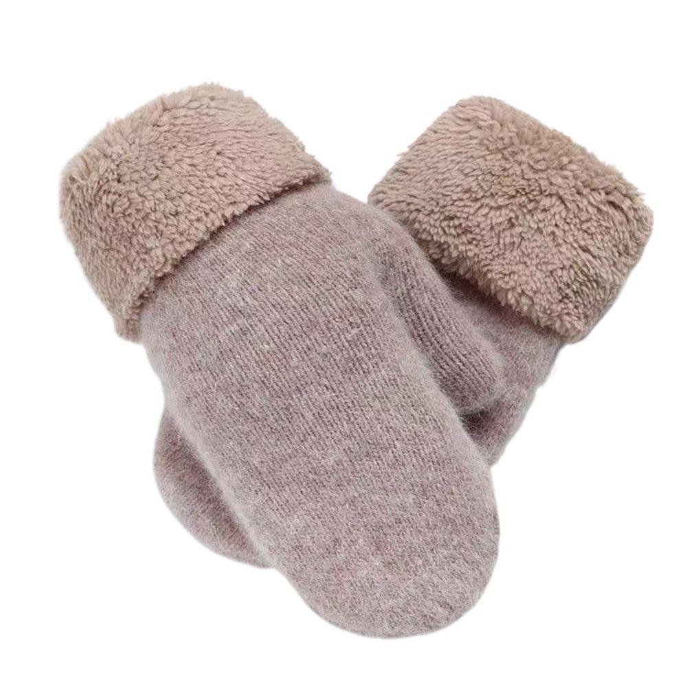 Утепленные перчатки с полными пальцами, двухслойные, для зимней защиты рук, однотонные плюшевые варежки для вождения верблюд