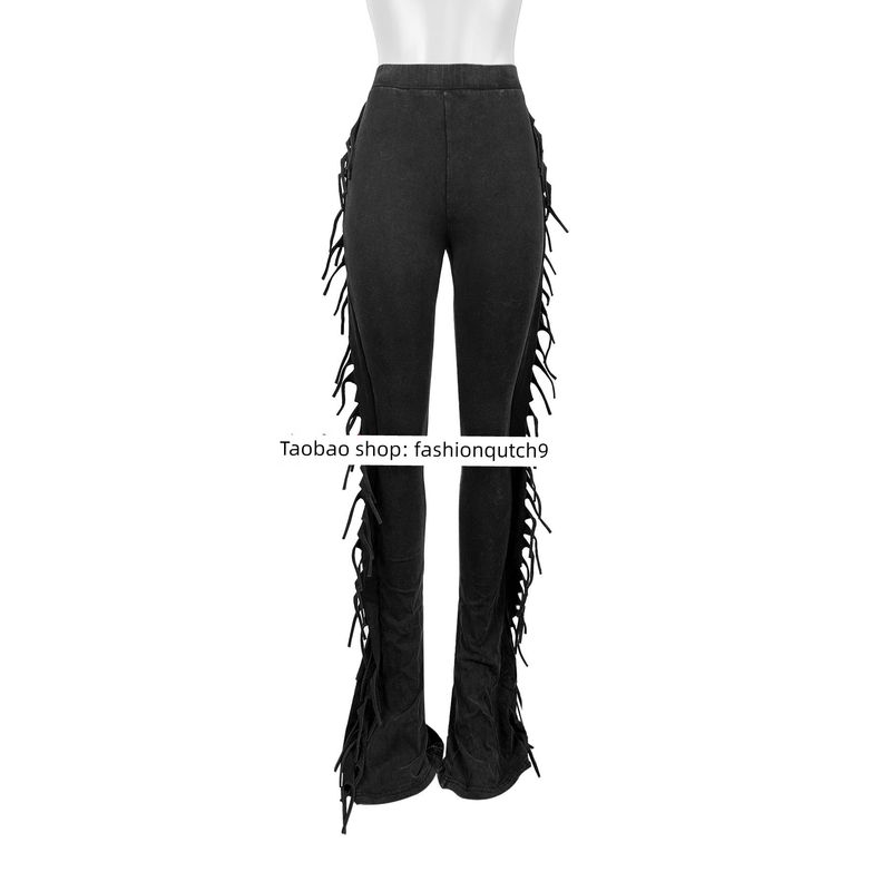 2025 Cotton Washed Tassel Elastic Tight Pants Black S
2025 Cotton Washed Tassel Elastic Tight Pants Black S