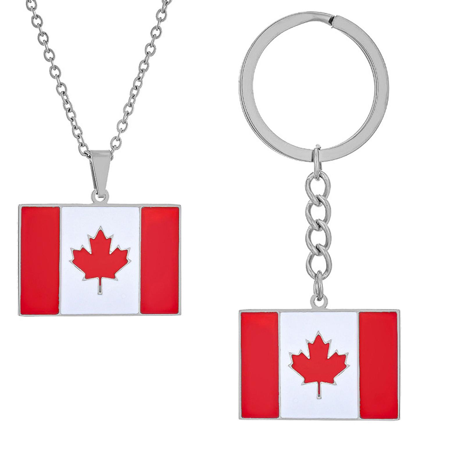 Stylish Canada Themed Key Ring With Flag Charm Lightweight 18g Alloy Key Holder with Necklace Set for Daily Wear срібний
Stylish Canada Themed Key Ring With Flag Charm Lightweight 18g Alloy Key Holder with Necklace Set for Daily Wear срібний