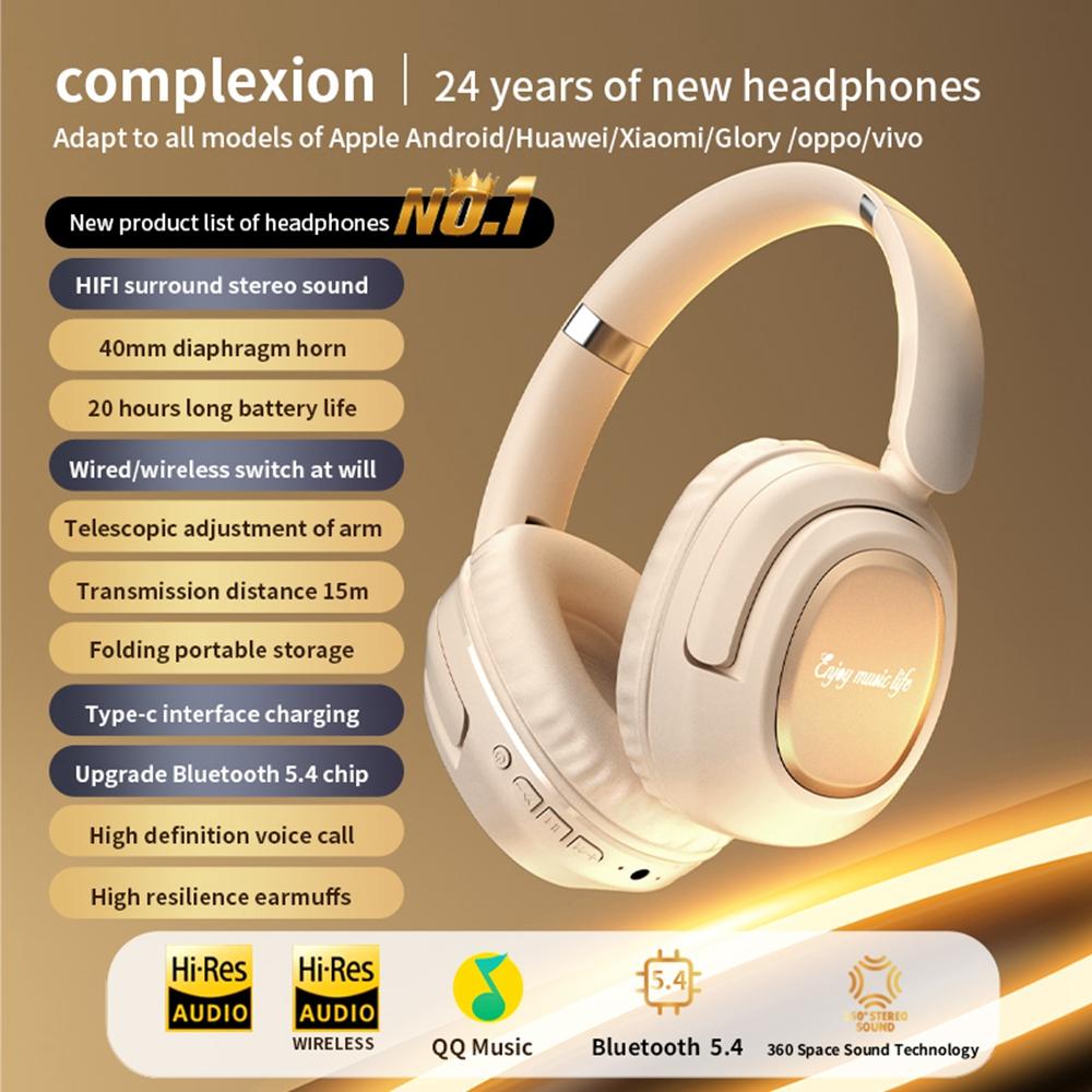 BH900 Gaming Wireless Bluetooth-compatible Headphones Hi-Fi Stereo In-Ear Noise Cancelling 40MM Driver Headset Khaki
BH900 Gaming Wireless Bluetooth-compatible Headphones Hi-Fi Stereo In-Ear Noise Cancelling 40MM Driver Headset Khaki