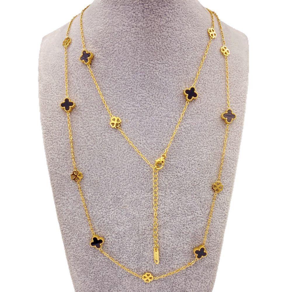 Titanium Steel 9mm Four-leaf Clover Necklace Women s Long Sweater Chain 90cm Fashion Necklace 9mm double-sided sticky stone
Titanium Steel 9mm Four-leaf Clover Necklace Women s Long Sweater Chain 90cm Fashion Necklace 9mm double-sided sticky stone