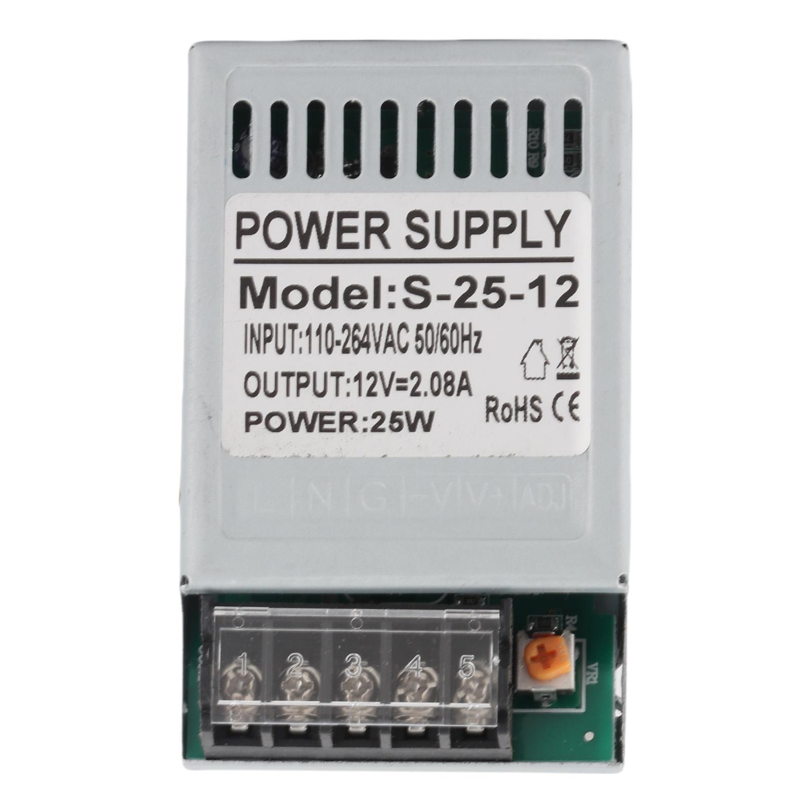 DC12V 25W 2.08A Switching Power Supply Transformer for Light Box LED Strip Security Camera System
DC12V 25W 2.08A Switching Power Supply Transformer for Light Box LED Strip Security Camera System