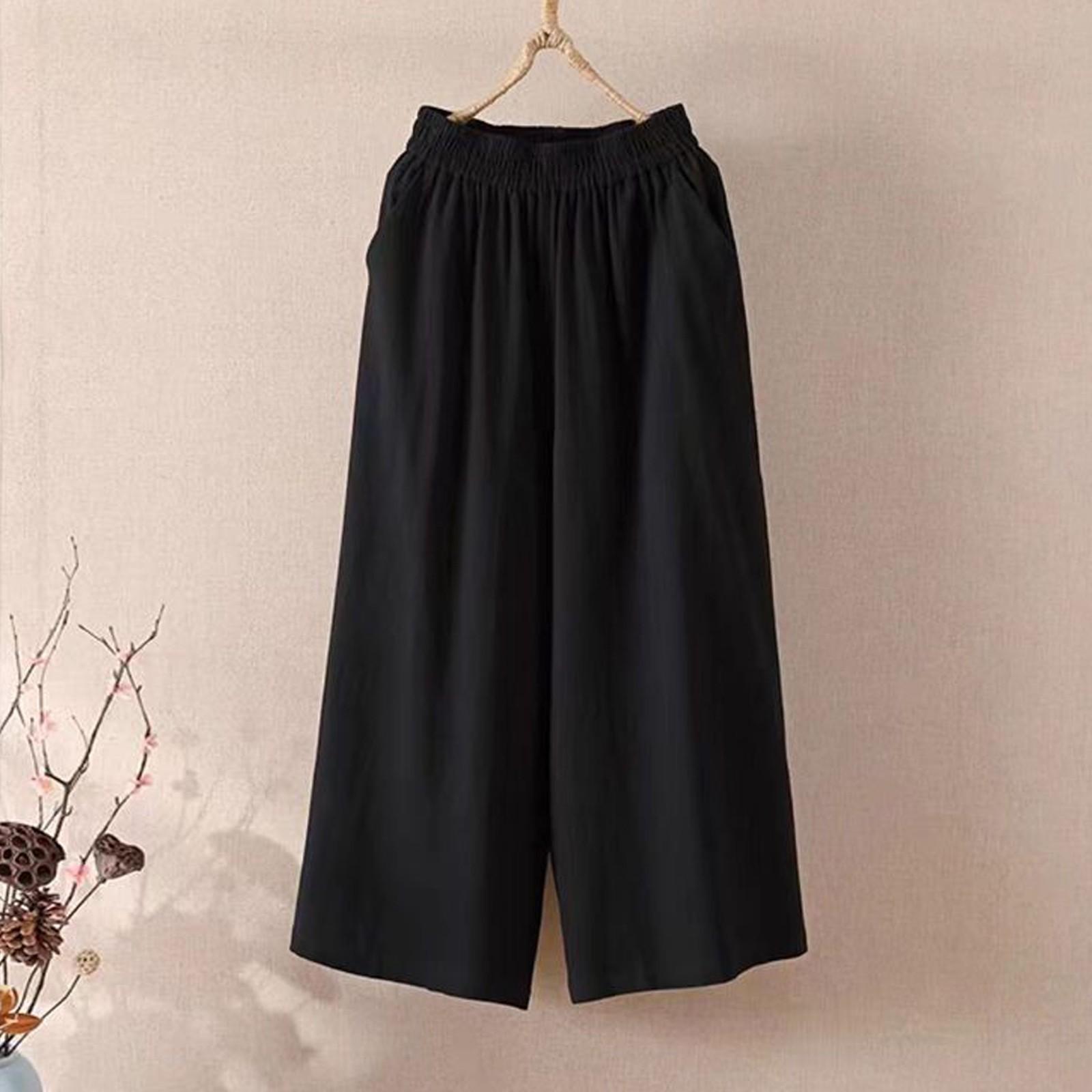 Summer Women s Casual and Versatile Lazy Style Cotton Linen Wide Leg Pants with Pockets Lightweight High Waisted Loose Cropped Capris 4XL чорний
Summer Women s Casual and Versatile Lazy Style Cotton Linen Wide Leg Pants with Pockets Lightweight High Waisted Loose Cropped Capris 4XL чорний