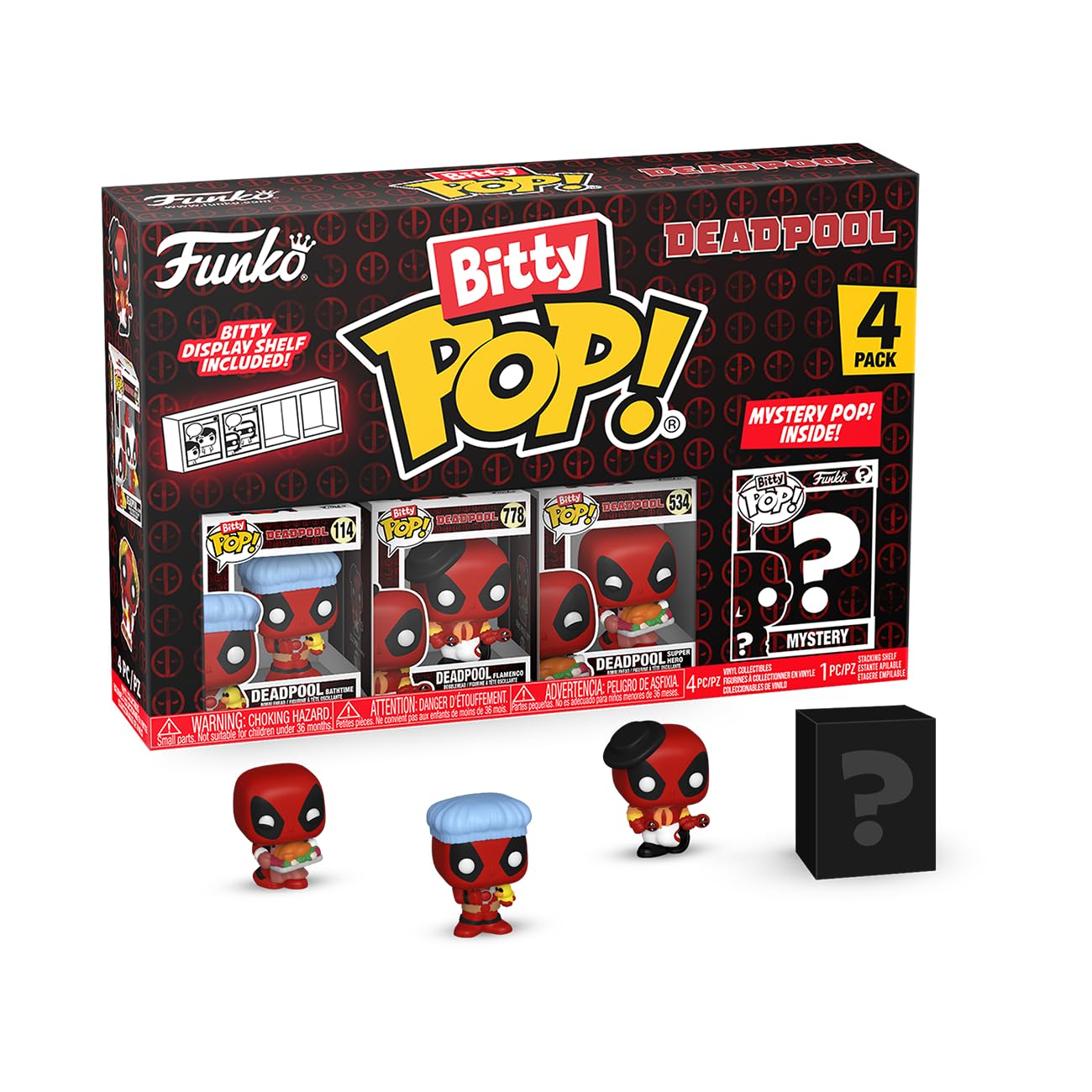 Фигурка Marvel Дэдпул Funko Bitty Pop 4PK Дэдпул 2024 Время купания ПАК СЕРИЯ 2 Marvel Funko
Фигурка Marvel Дэдпул Funko Bitty Pop 4PK Дэдпул 2024 Время купания ПАК СЕРИЯ 2 Marvel Funko