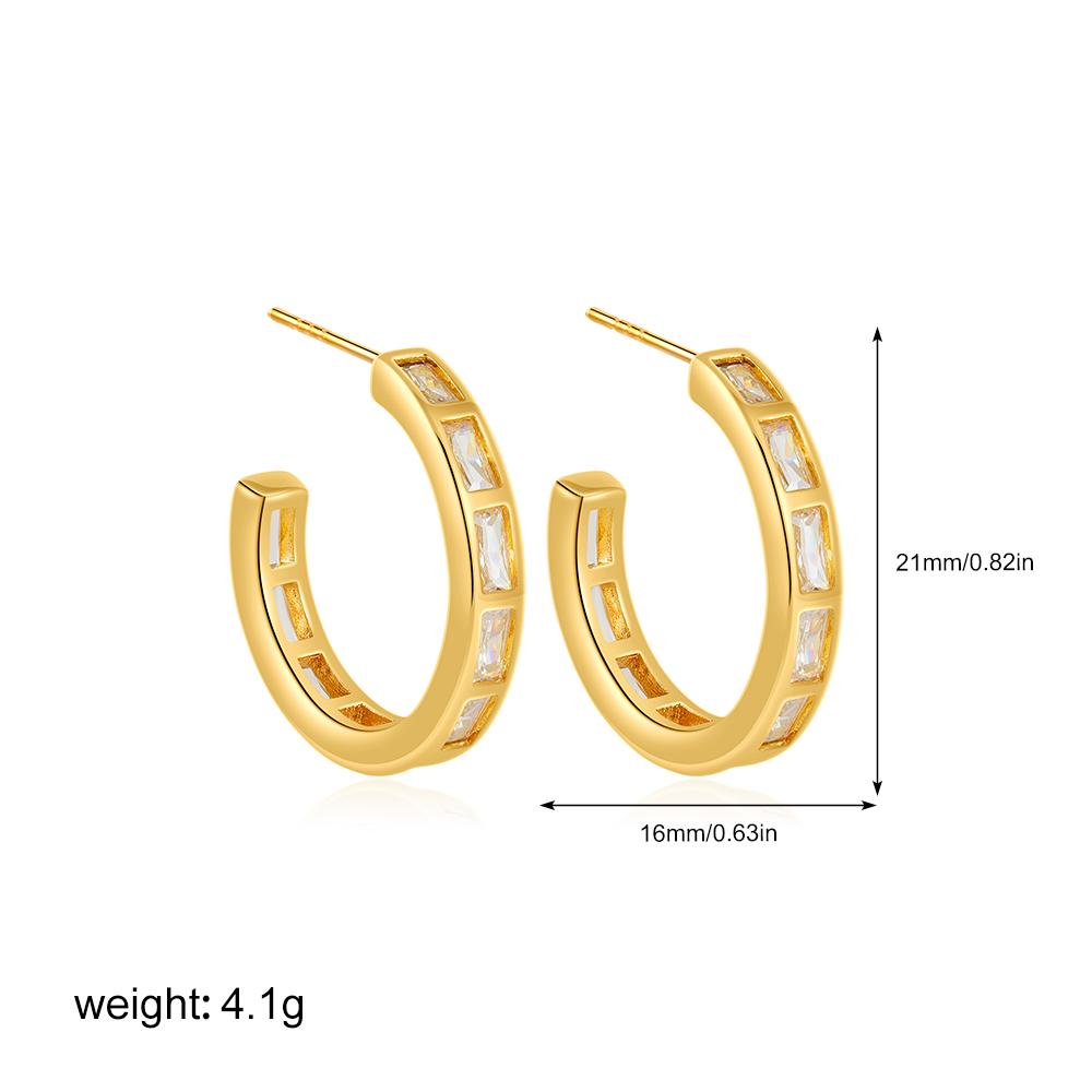 C-shape Stainless Steel Hoop Earrings for Women Shiny White Crystal Square Zirconia Earring High Quality Trendy Zircon 2025 New
C-shape Stainless Steel Hoop Earrings for Women Shiny White Crystal Square Zirconia Earring High Quality Trendy Zircon 2025 New
