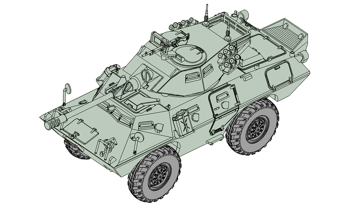 Trumpeter Commando Armored Vehicle with 90mm Cockerill Plastic Model Kit 07443 1/72 LAV-150 Gun, (Combat Vehicle)
Trumpeter Commando Armored Vehicle with 90mm Cockerill Plastic Model Kit 07443 1/72 LAV-150 Gun, (Combat Vehicle)