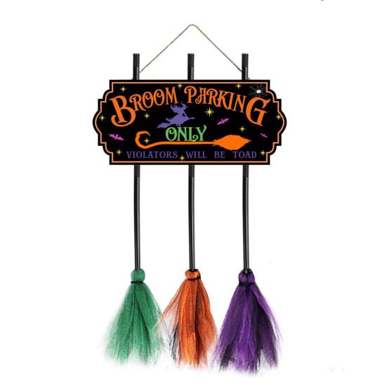 Halloween Broom Parking Sign with 3 Wooden Witch Brooms Solid Wood Hanging B
Halloween Broom Parking Sign with 3 Wooden Witch Brooms Solid Wood Hanging B